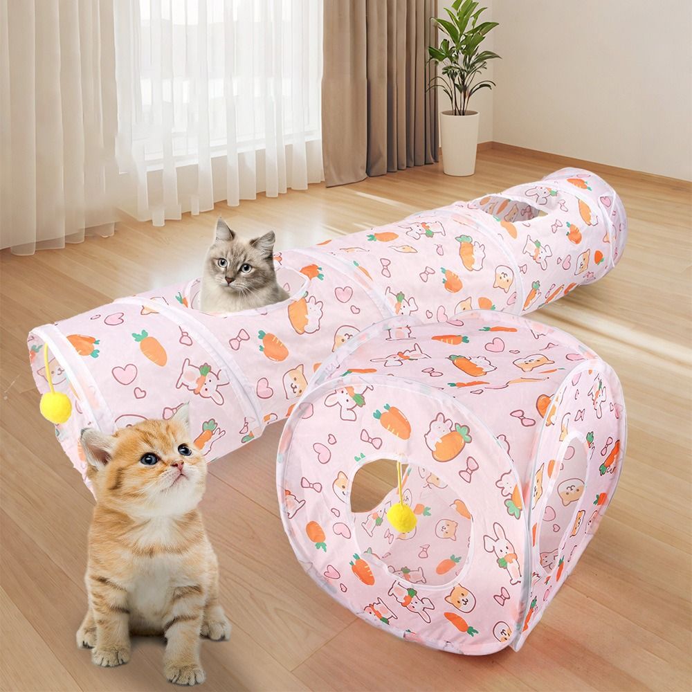 Cat Tunnel Toy - Leuke polyester + staaldraad kattentunnelbuis Ademende