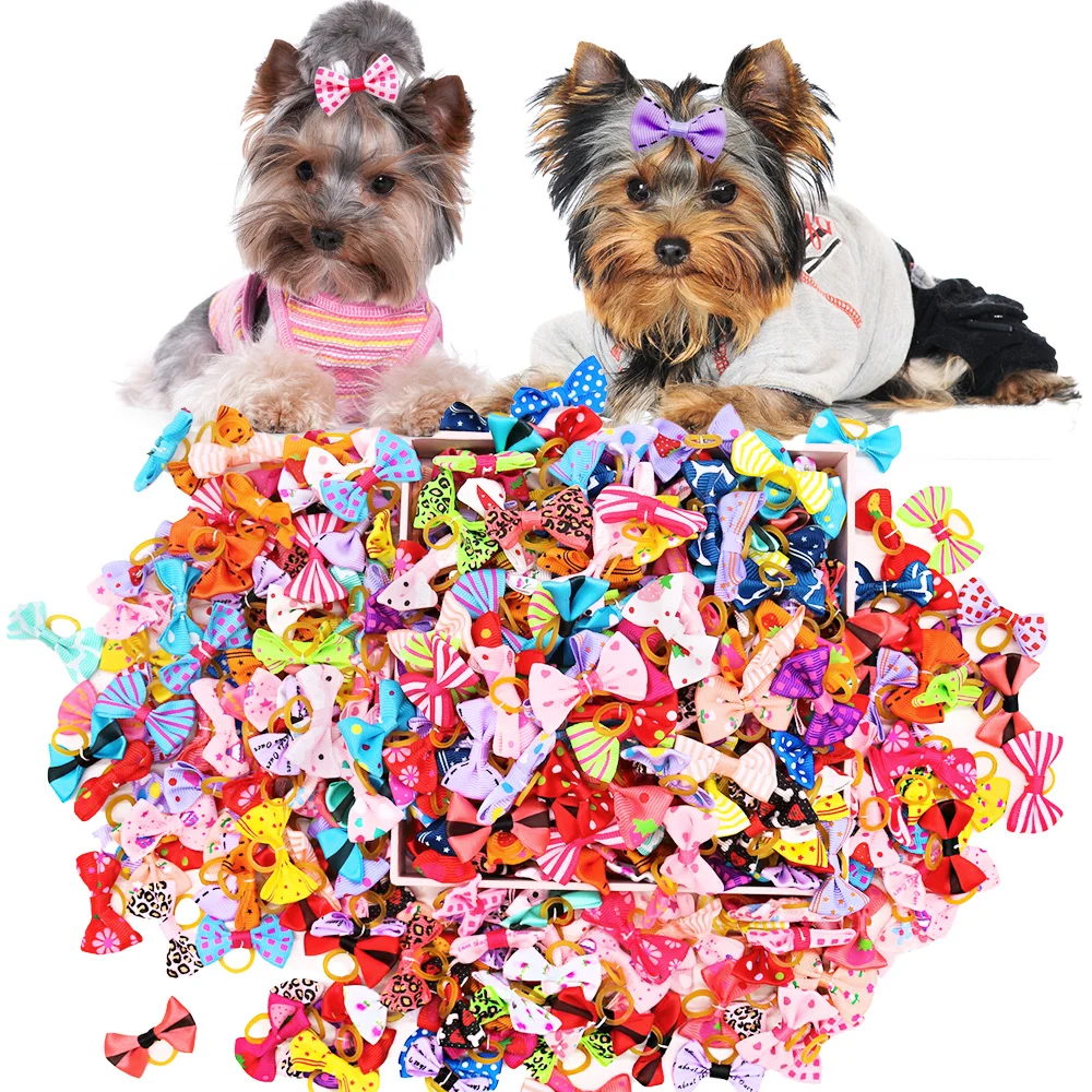 Dog Bandana Scarf - 30 STKS Hond Boog Met Rubberen