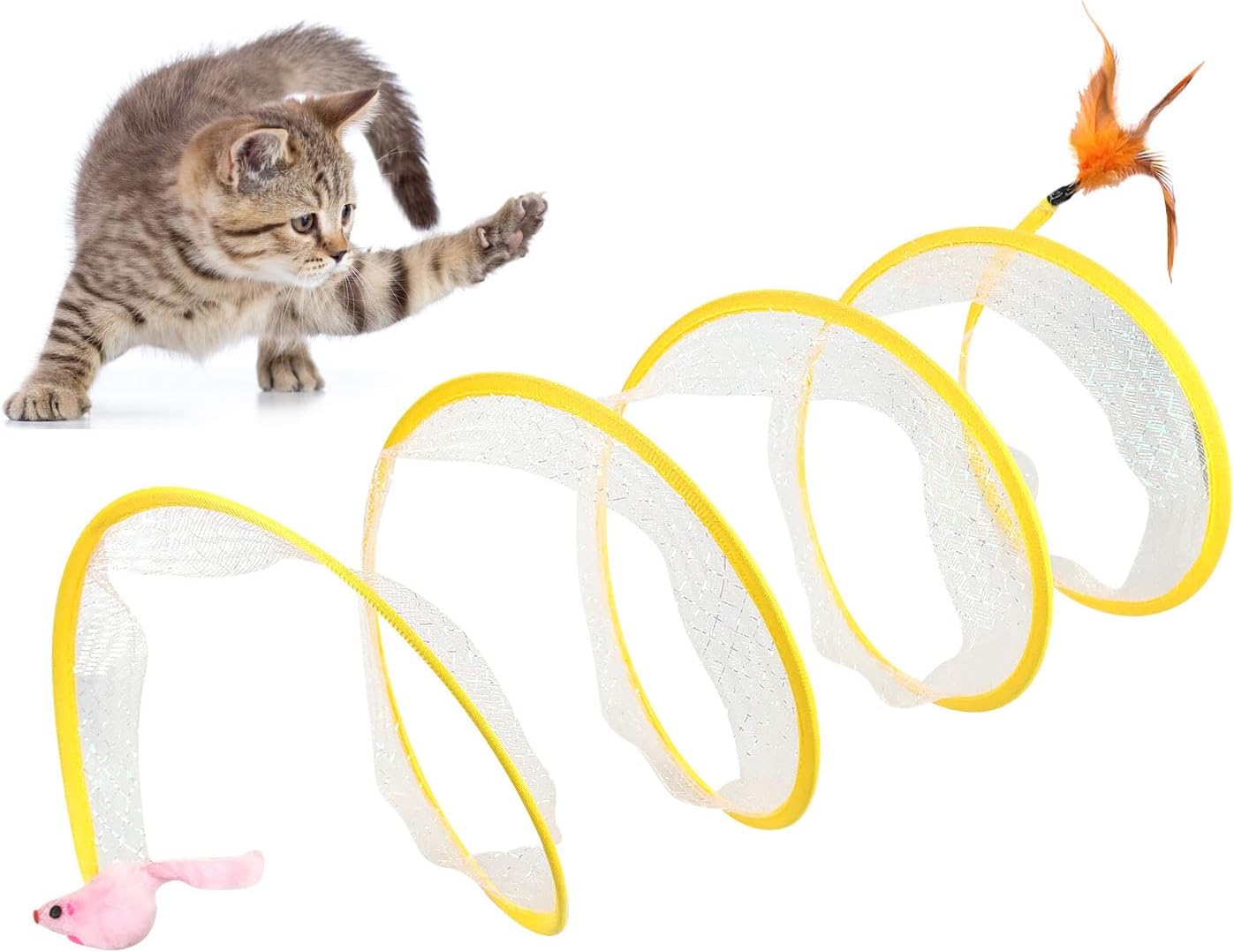 Cat Tunnel Toy - Gevouwen kattentunnel S-type kattentunnel Lentespeelgoed Muistunnel
