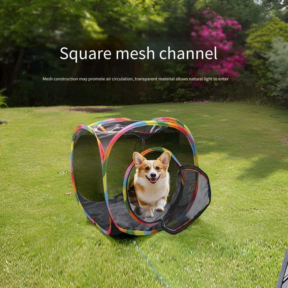 Cat Tunnel Toy - Vouwbare kattentunnel van mesh voor buiten,