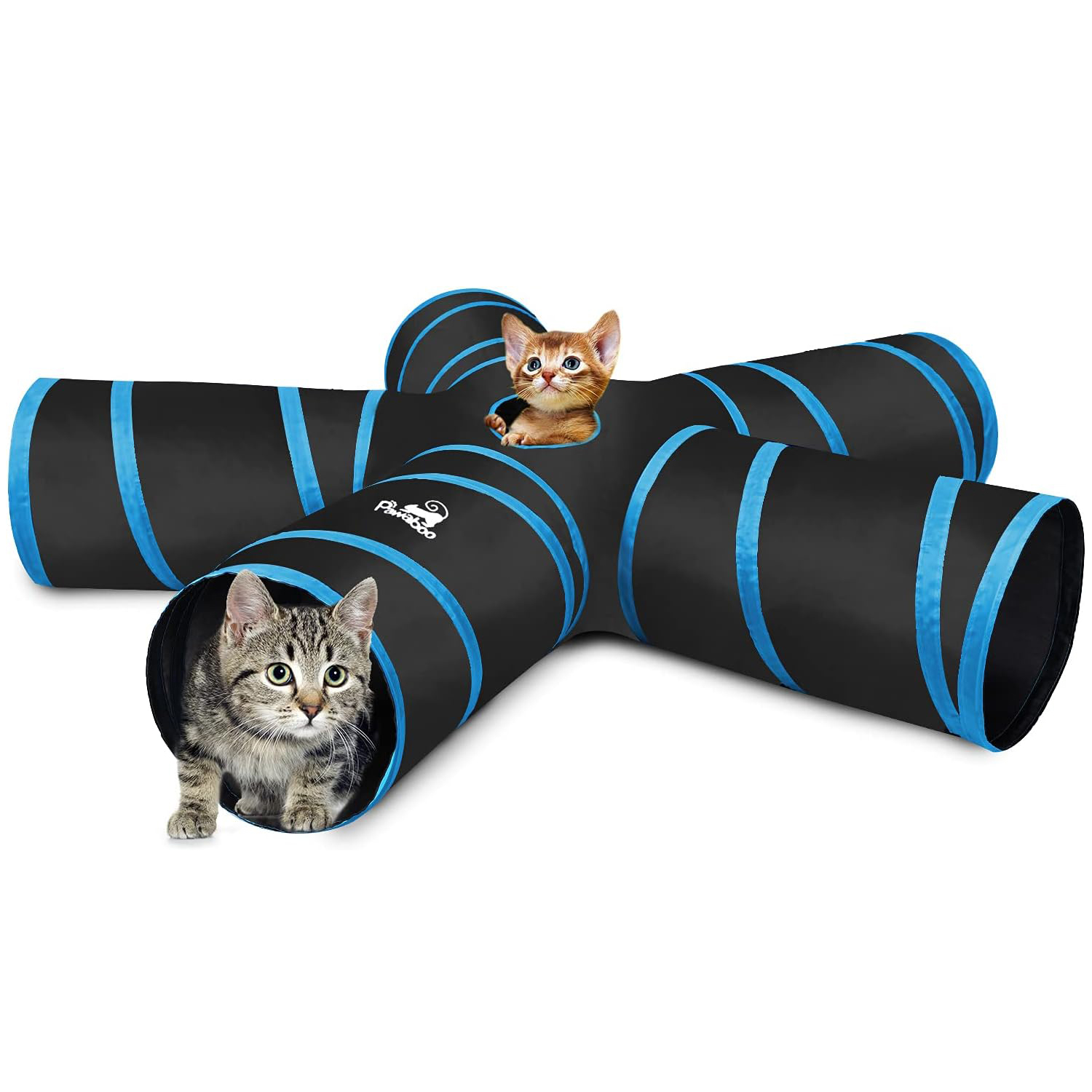 Cat Tunnel Toy - Pawaboo Kattenspeelgoed Kattentunnelbuis Uitbreidbaar Opvouwbaar Speeltent