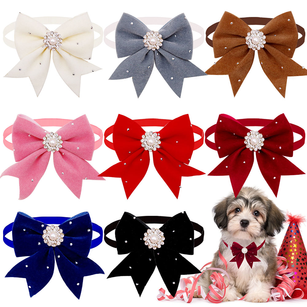 Pet Supplies In Bulk - 8 STKS Halsband Bloemenlint Diamant Parel