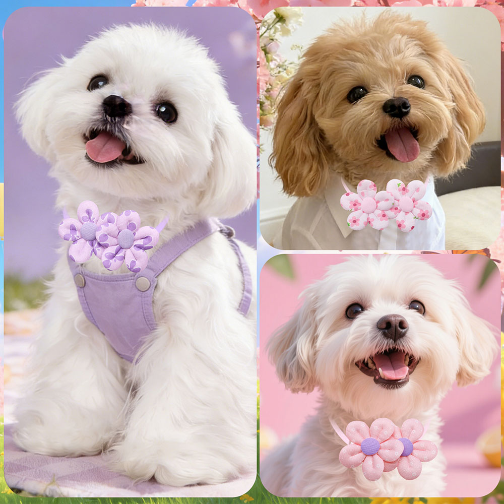 10PCS Bloemvorm Zoete Hond Str - Dog Bandana Scarf recensie en prijs