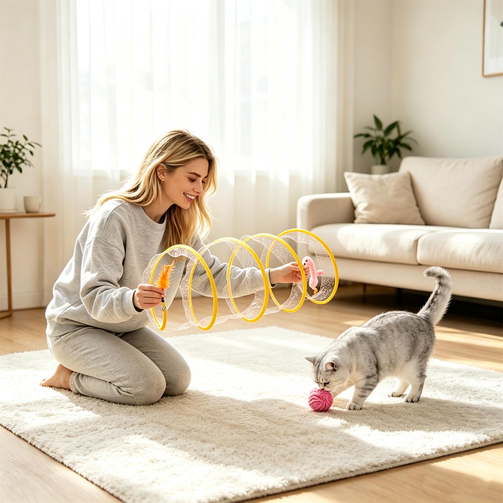 Spiralvormige kattentunnel, op - Cat Tunnel Toy recensie en prijs