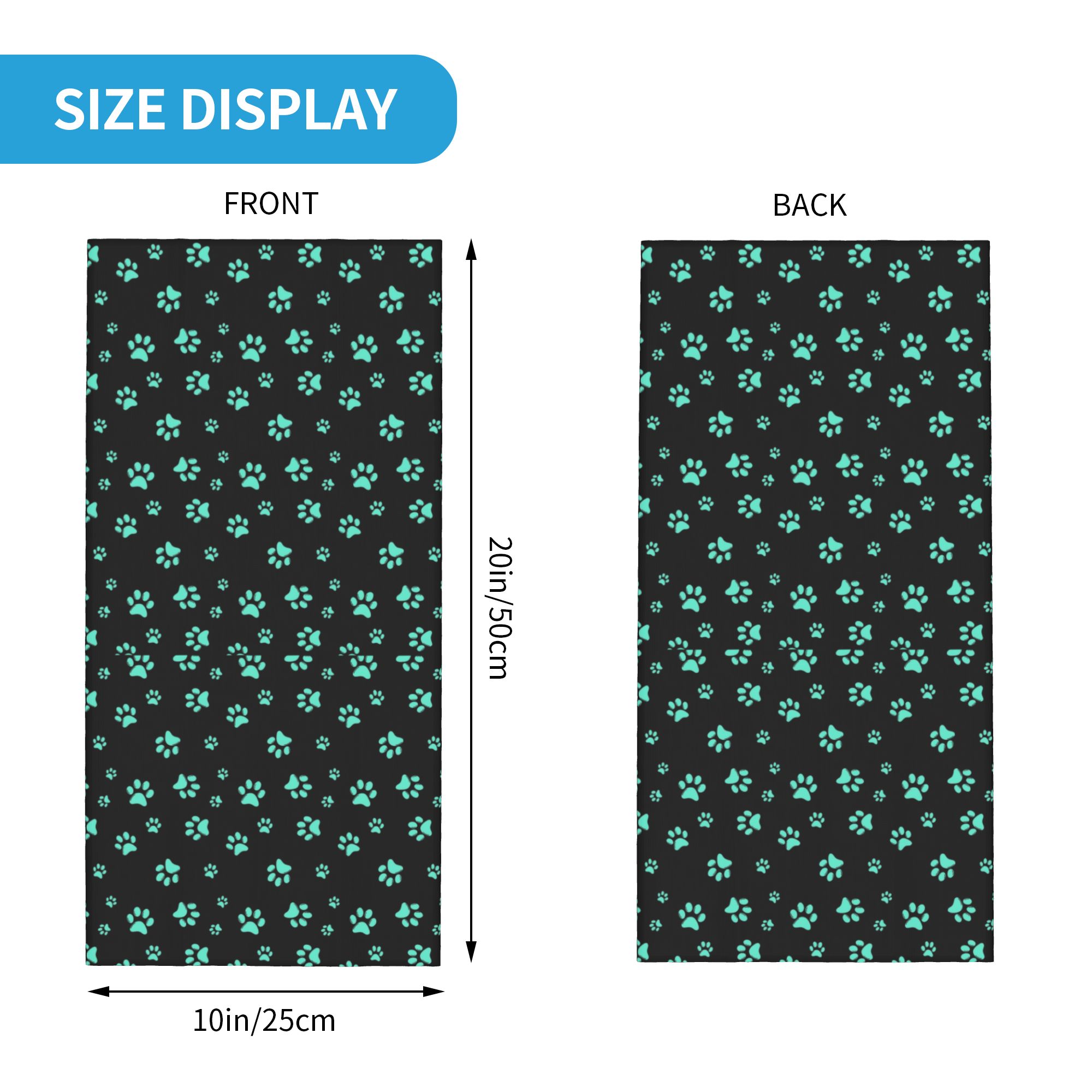 Aangepaste Aqua Dog Paw Print  - Dog Bandana Scarf recensie en prijs