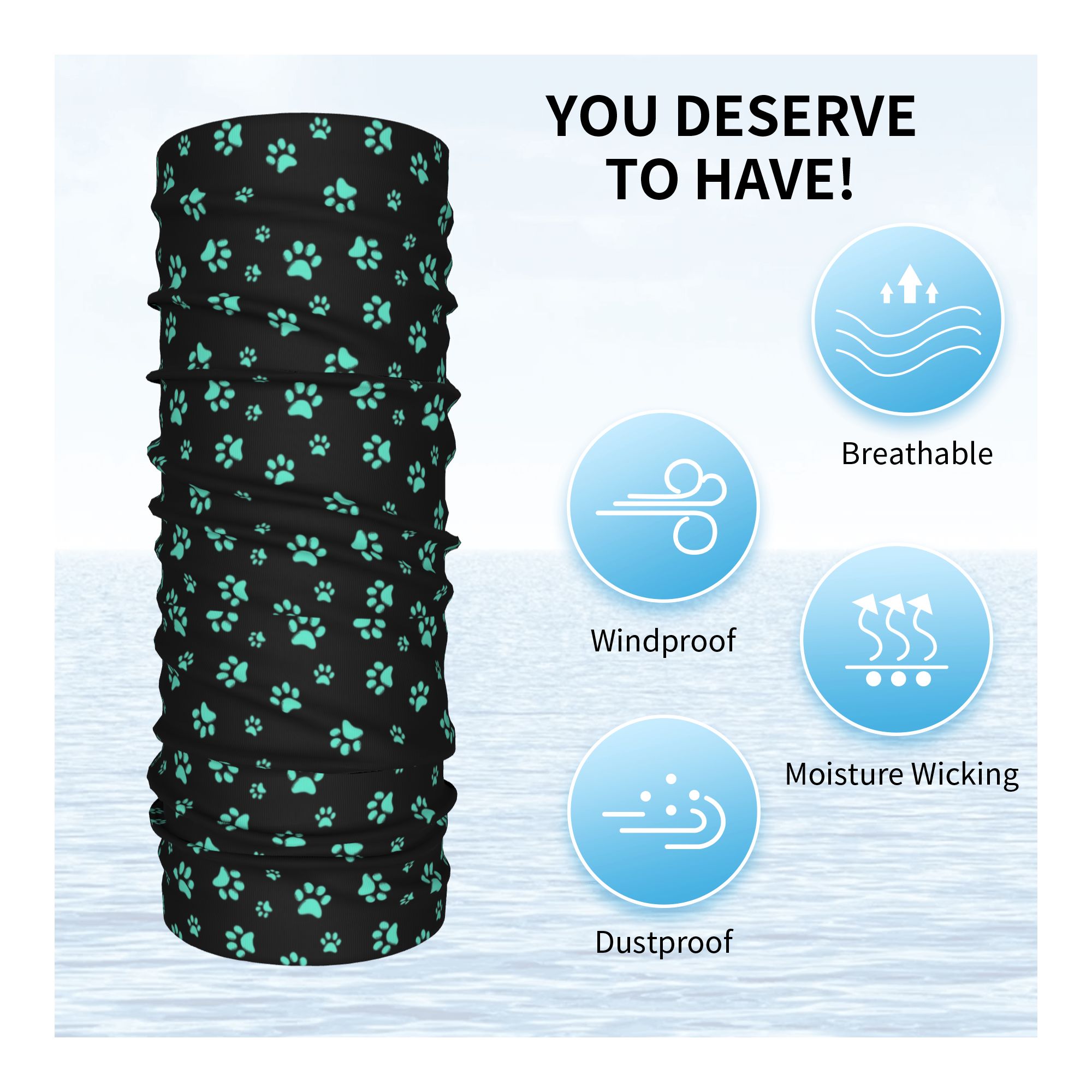 Aangepaste Aqua Dog Paw Print  - Dog Bandana Scarf recensie en prijs