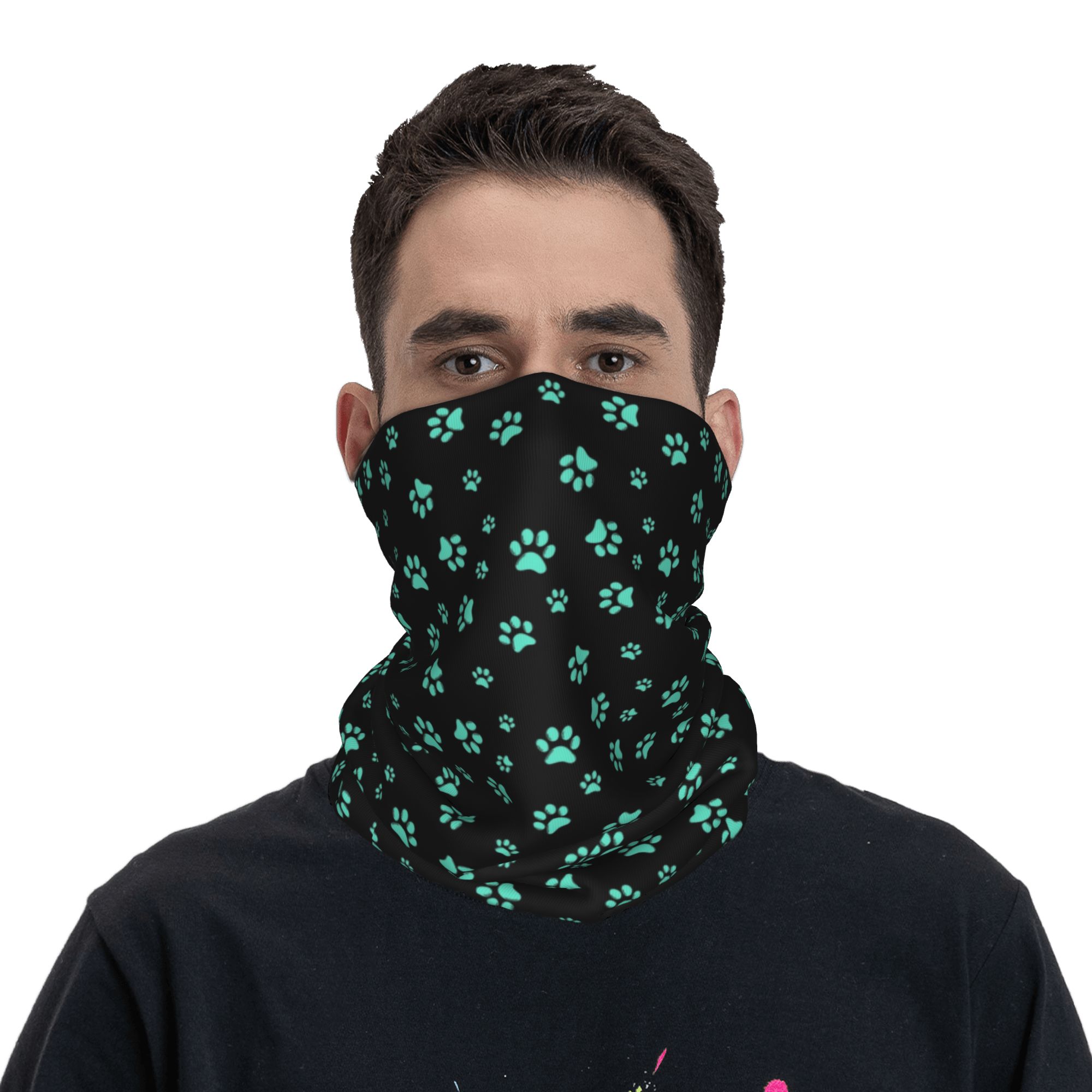 Aangepaste Aqua Dog Paw Print  - Dog Bandana Scarf recensie en prijs